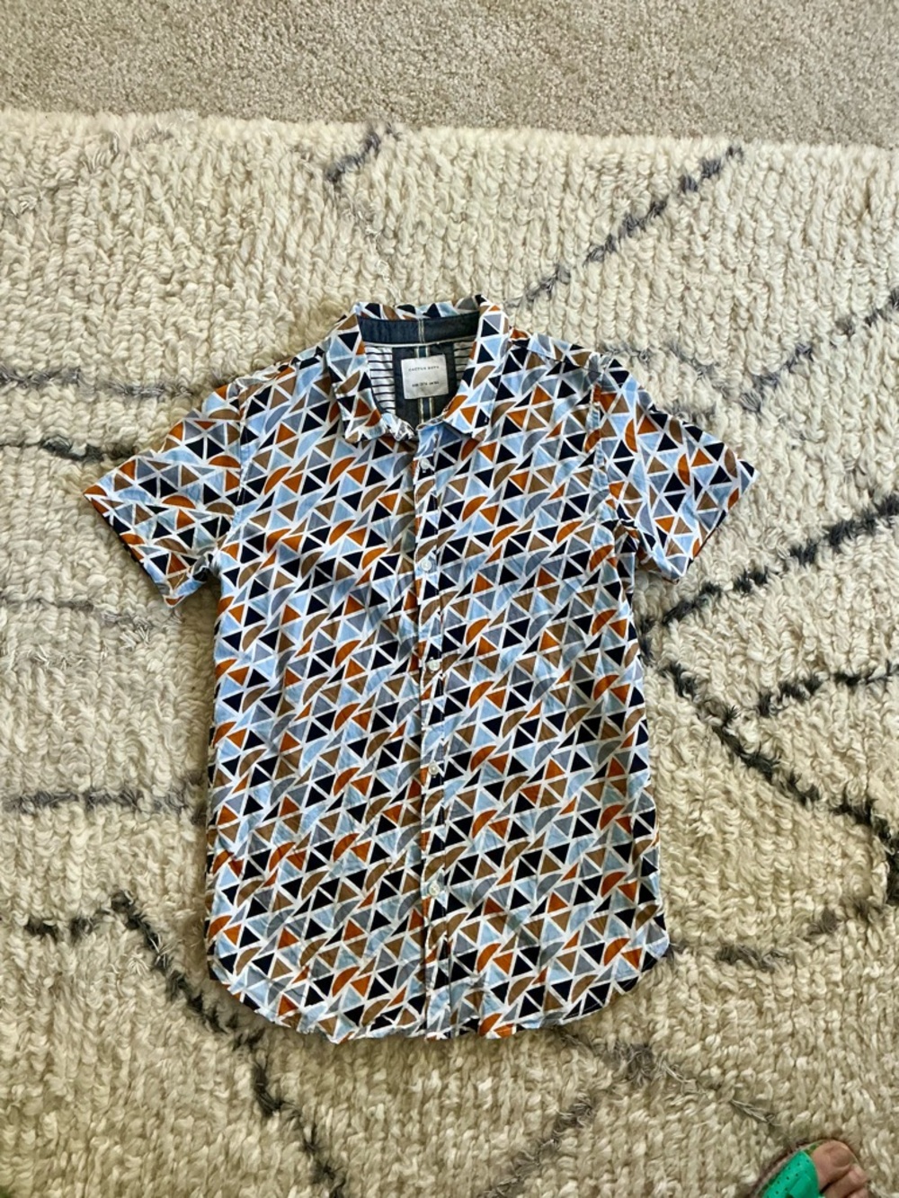 Boys Cactus Short-Sleeve Button-Down Boys Shirt (size 13/14)